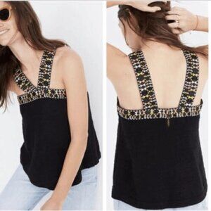 Madewell Bohemian Embroidered Swing Sweater Knit Tank Top